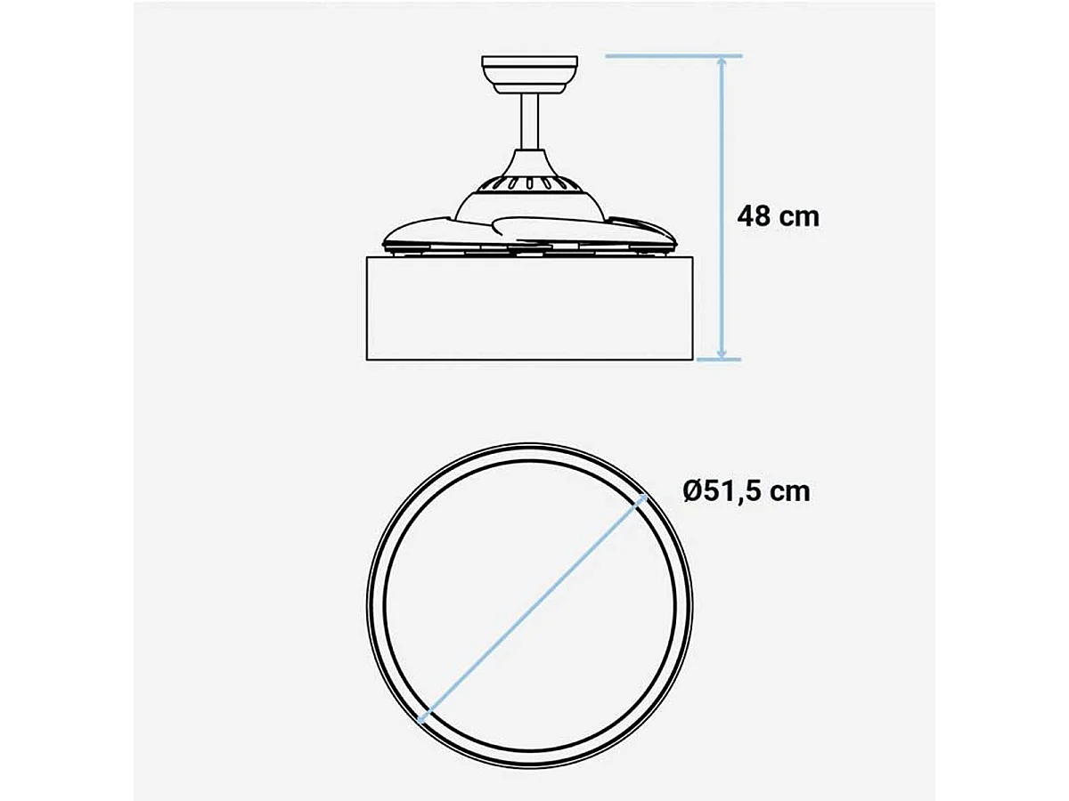 Ventilador de techo Jaloque 5042WFC Universal Blue 65W 4 aspas retráctiles marrón