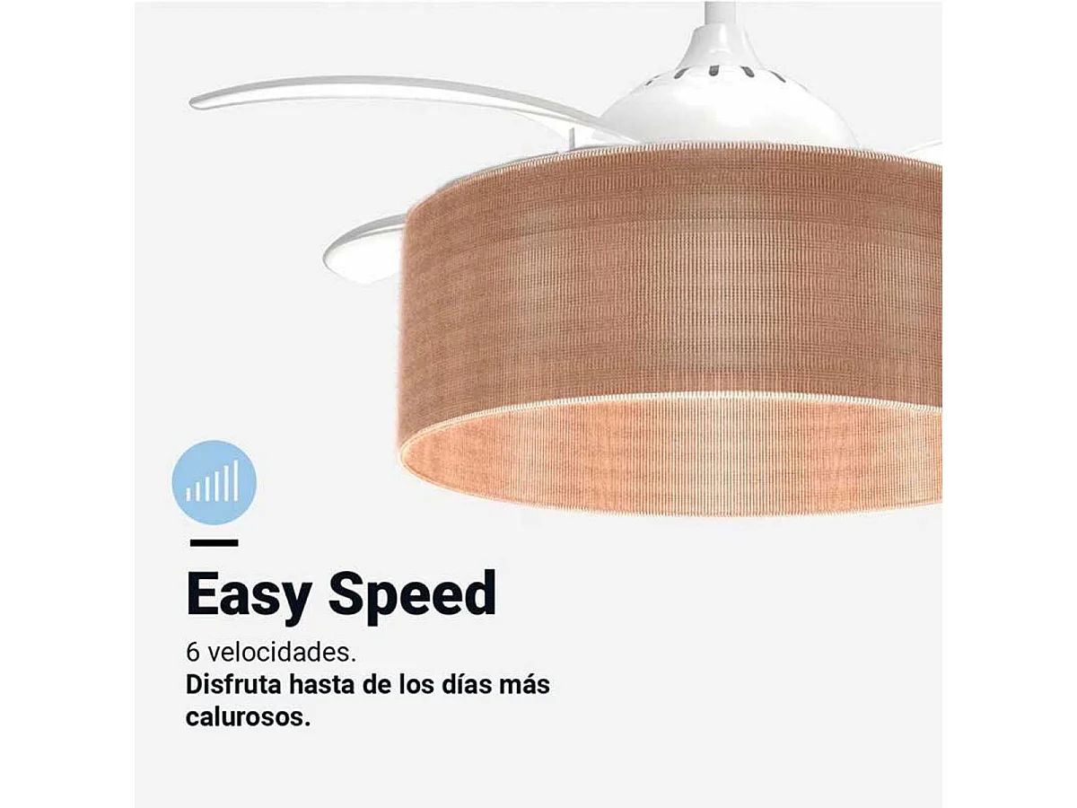 Ventilador de techo Jaloque 5042WFC Universal Blue 65W 4 aspas retráctiles marrón