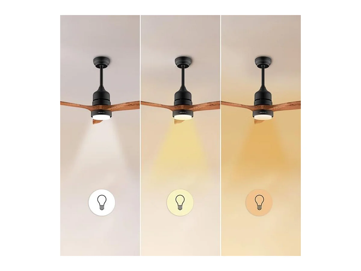 Ventilador de techo Cecotec EnergySilence Aero 5275 40W mando a distancia negro/natural Ø132 cm