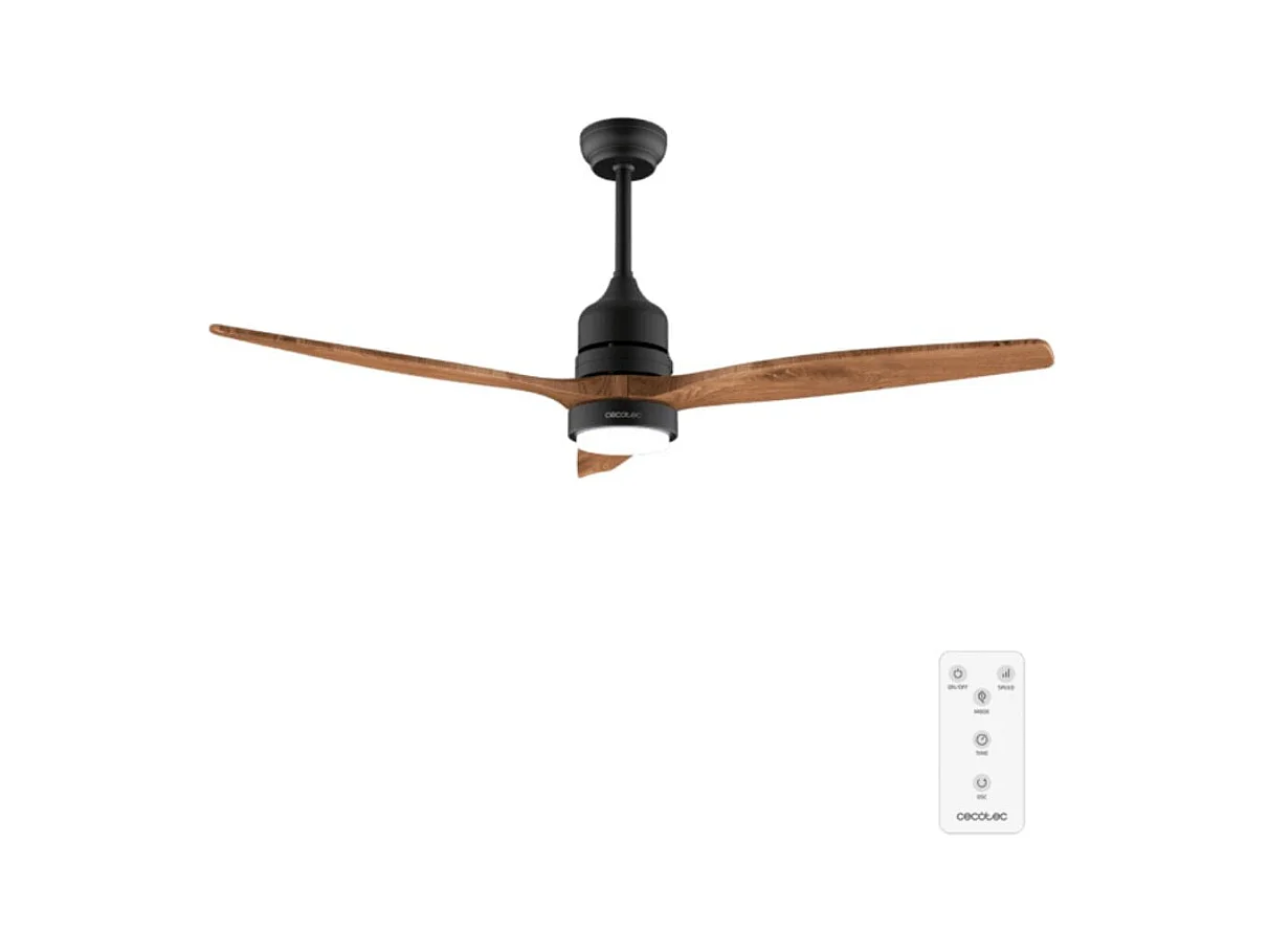 Ventilador de techo Cecotec EnergySilence Aero 5275 40W mando a distancia negro/natural Ø132 cm