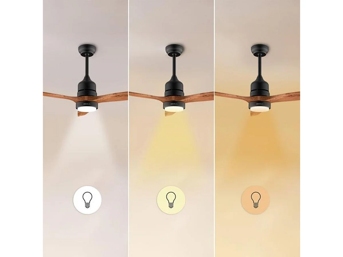 Ventilador de techo Cecotec EnergySilence Aero 5275 40W mando a distancia negro/natural Ø132 cm