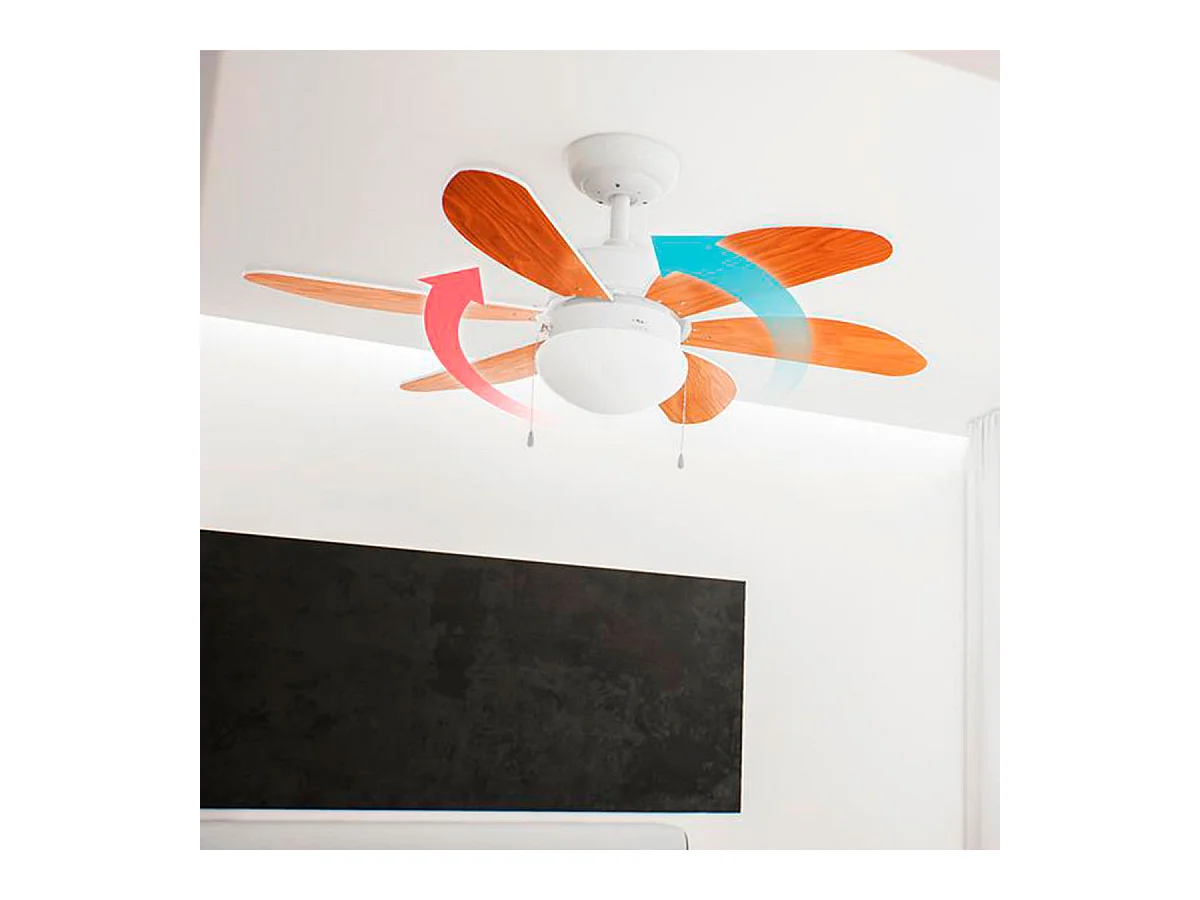 Ventilador de techo Cecotec EnergySilence Aero 360 50W 6 aspas reversibles blanco/marrón