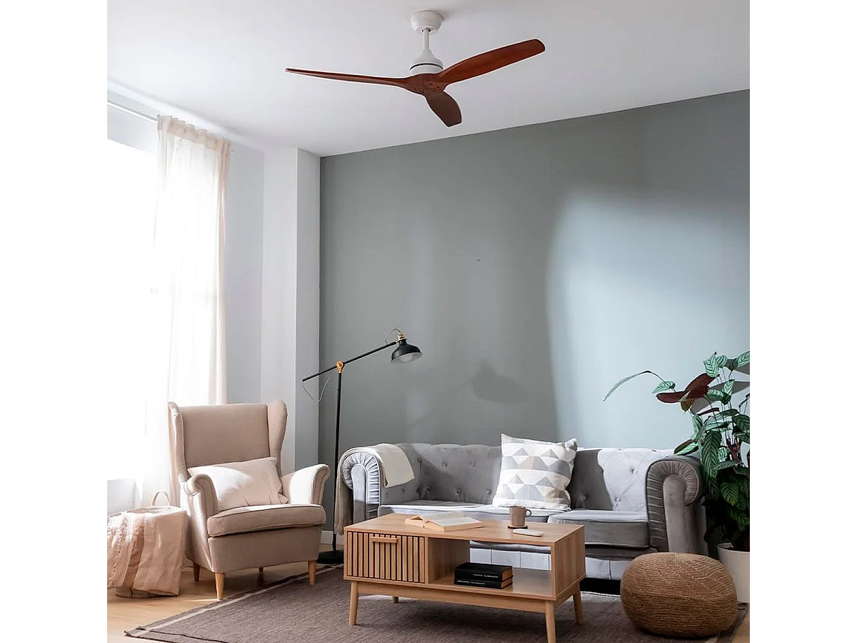 Ventilador de techo Cecotec EnergySilence Aero 5270 40W reversible blanco/natural Ø132 cm