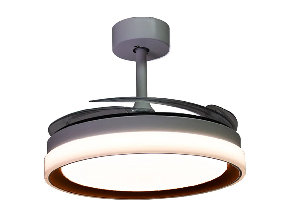 Ventilador de techo Kigali Bel Air 72W aspas retráctiles mando a distancia blanco/marrón Ø108 cm