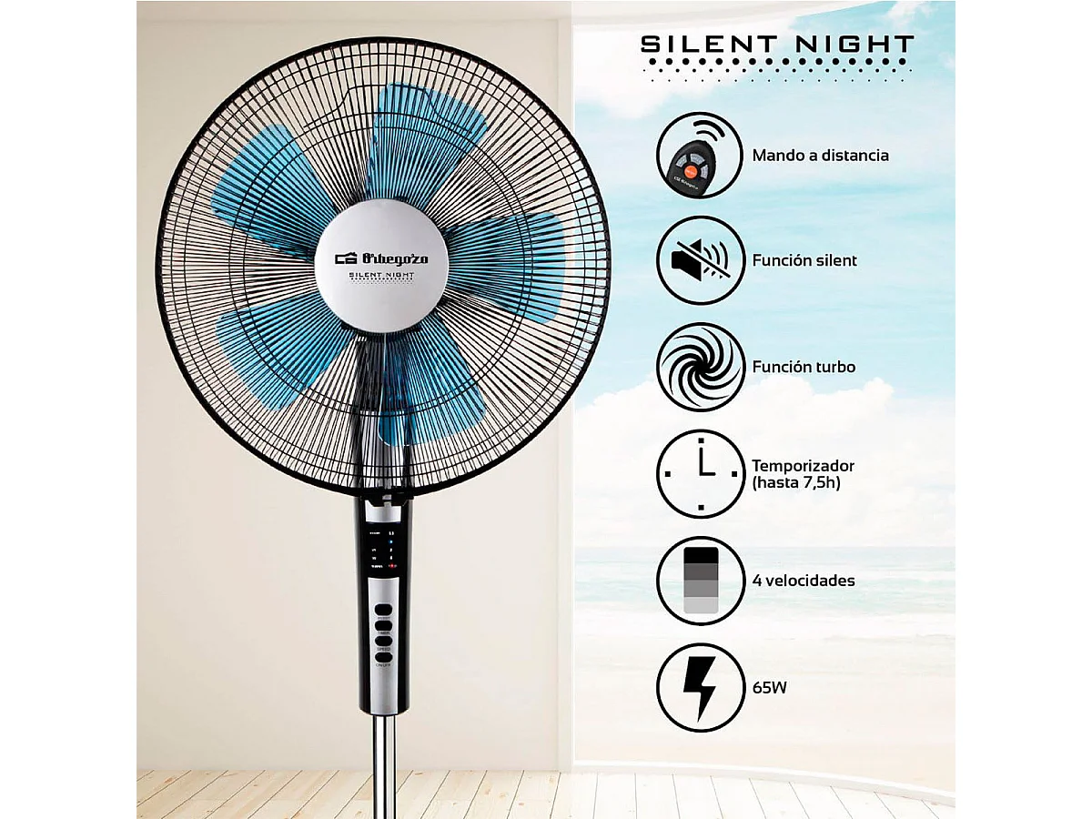 Ventilateur sur Pied avec Télécommande Orbegozo SF 0640 65 W