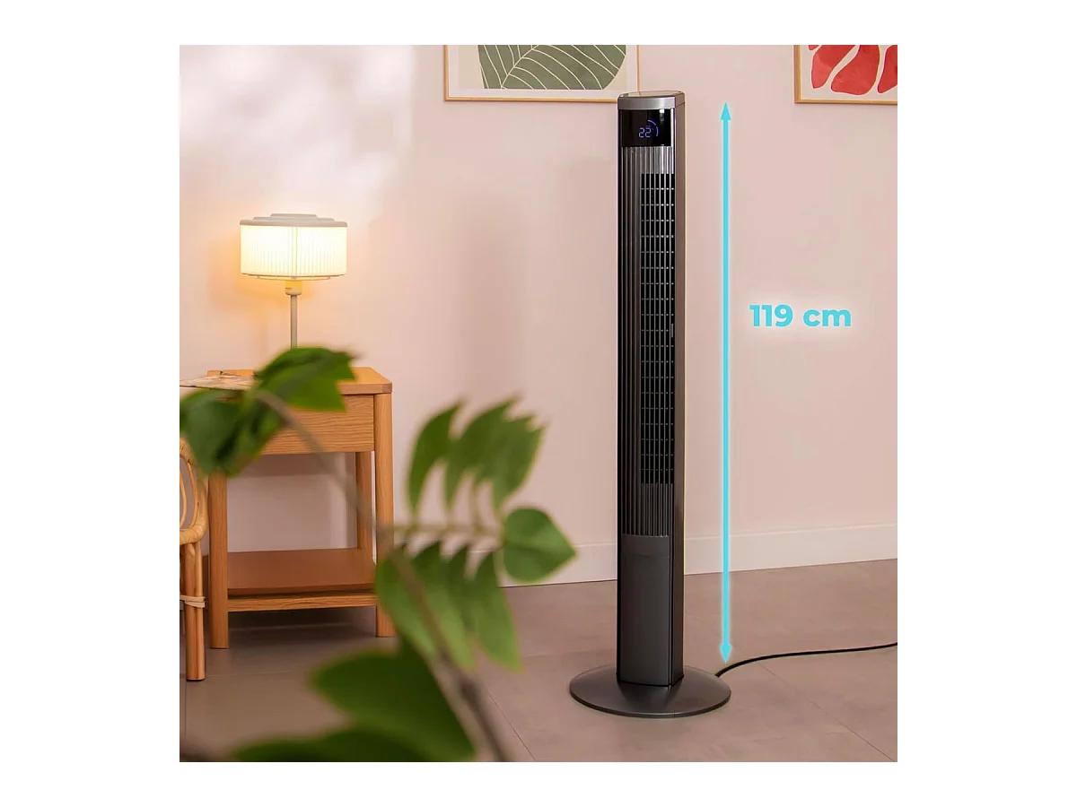 Ventilador de torre Cecotec EnergySilence 470 Max Skyline Ionic 45W mando a distancia negro 119 cm