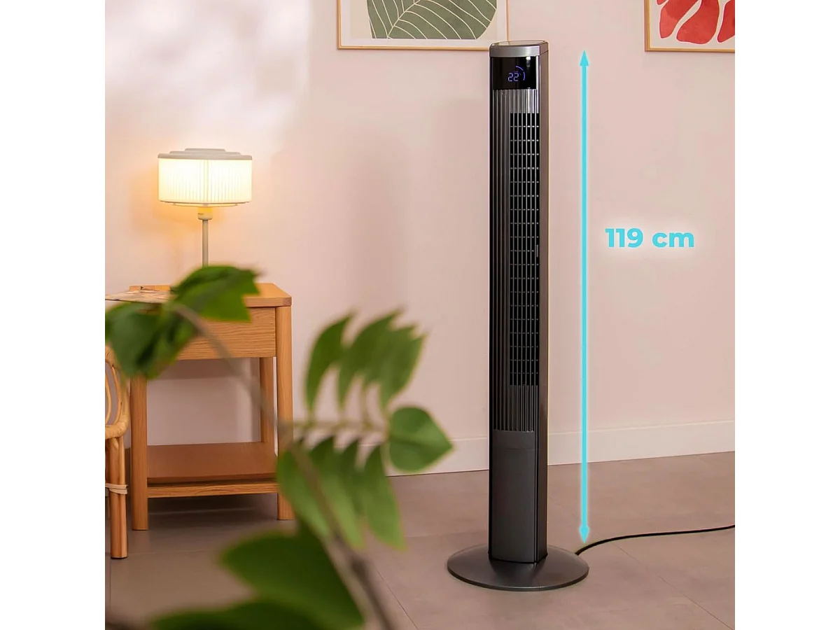 Ventilador de torre Cecotec EnergySilence 470 Max Skyline Ionic 45W mando a distancia negro 119 cm