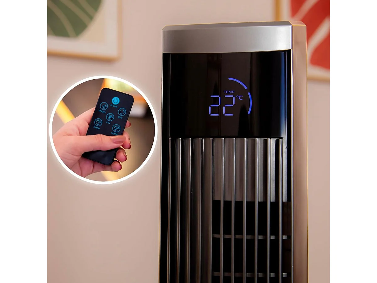 Ventilador de torre Cecotec EnergySilence 470 Max Skyline Ionic 45W mando a distancia negro 119 cm