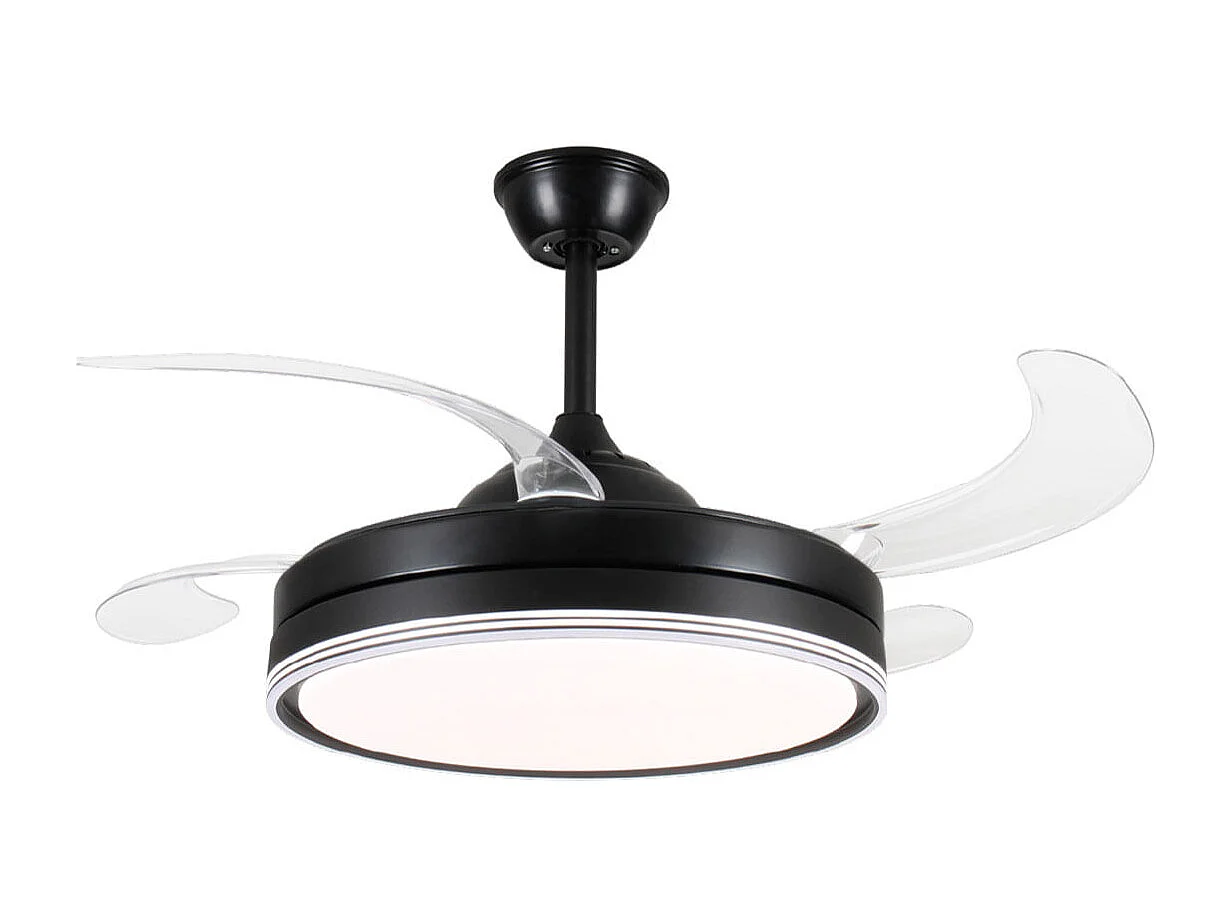 Ventilador de techo Altano 7042 Universal Blue 64W aspas retráctiles WiFi negro Ø105