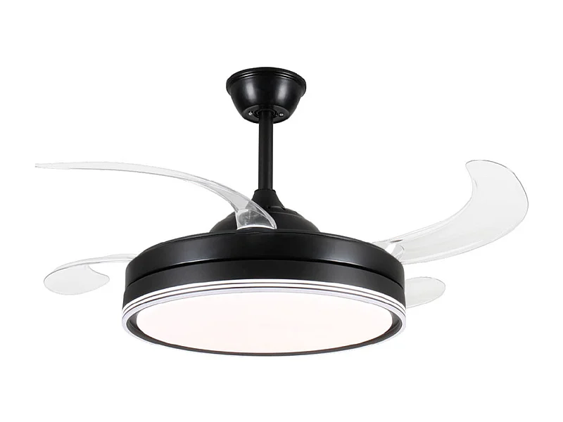 Ventilador de techo Altano 7042 Universal Blue 64W aspas retráctiles WiFi negro Ø105