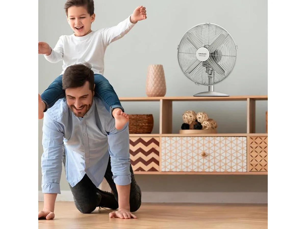 Ventilador de sobremesa Cecotec EnergySilence 610 SteelDesk 40W 4 aspas plata 30 cm