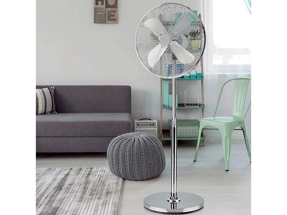 Ventilador de pie Infiniton IF-40M 50W 3 velocidades altura regulable acero inox