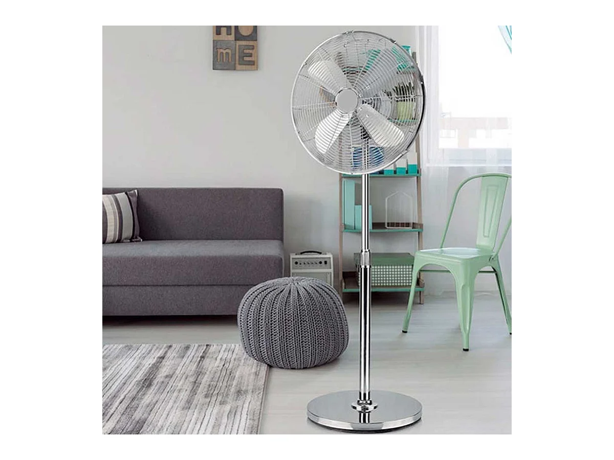 Ventilador de pie Infiniton IF-40M 50W 3 velocidades altura regulable acero inox