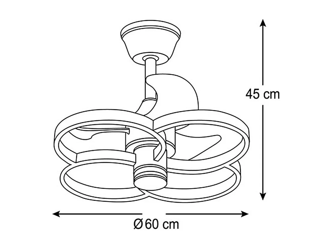 Ventilador de techo Trébol Bel Air DC LED 100+100W blanco Ø60x45 cm