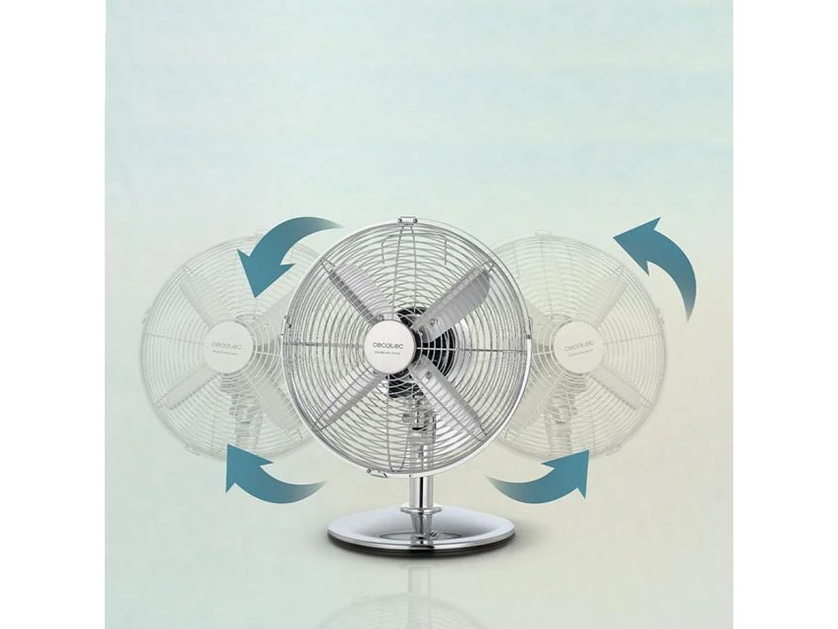Ventilador de sobremesa Cecotec EnergySilence 620 RetroDesk 40W oscilante 3 velocidades plata 30 cm