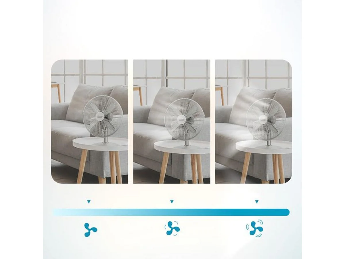 Ventilador de sobremesa Cecotec EnergySilence 620 RetroDesk 40W oscilante 3 velocidades plata 30 cm