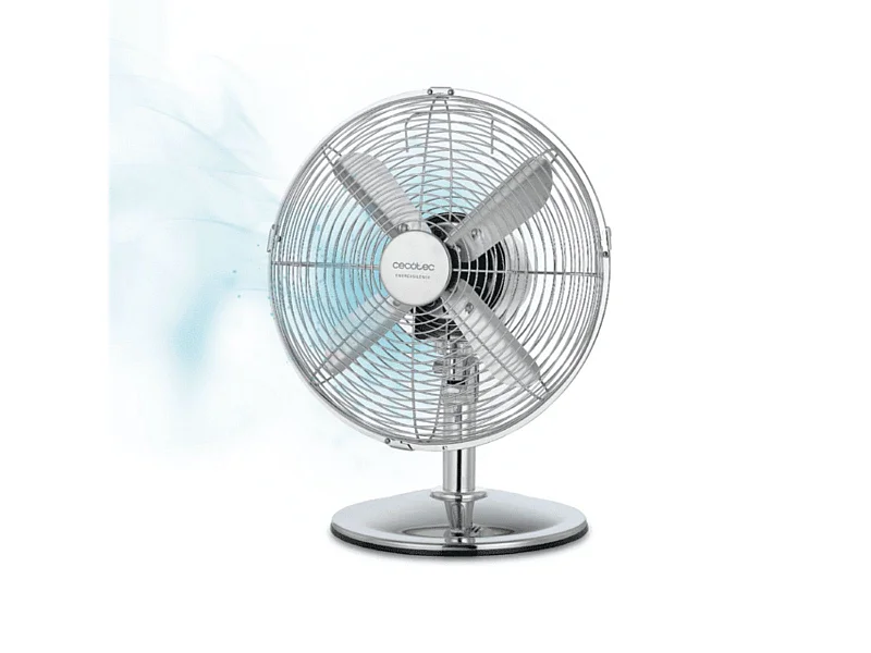 Ventilador de sobremesa Cecotec EnergySilence 620 RetroDesk 40W oscilante 3 velocidades plata 30 cm