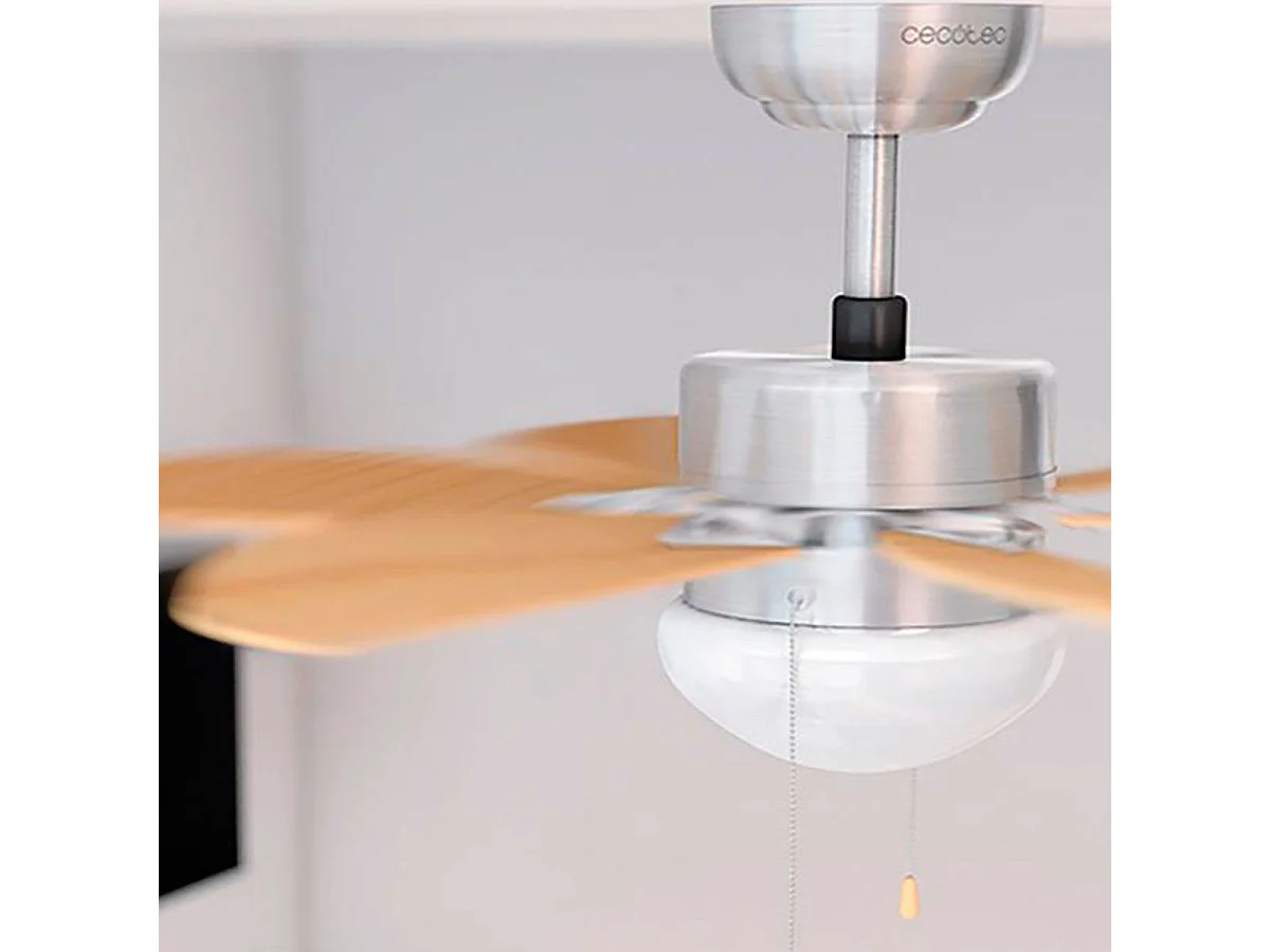 Ventilador de techo Cecotec EnergySilence Aero 350 50W 6 aspas reversibles blanco/marrón