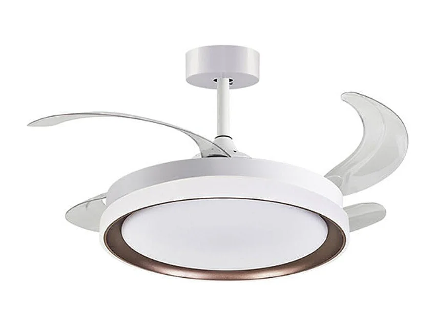 Ventilador de techo Kigali Mini Bel Air 48W 4 aspas retráctiles blanco/marrón Ø91 cm