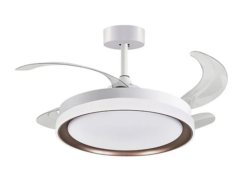 Ventilador de techo Kigali Mini Bel Air 48W 4 aspas retráctiles blanco/marrón Ø91 cm