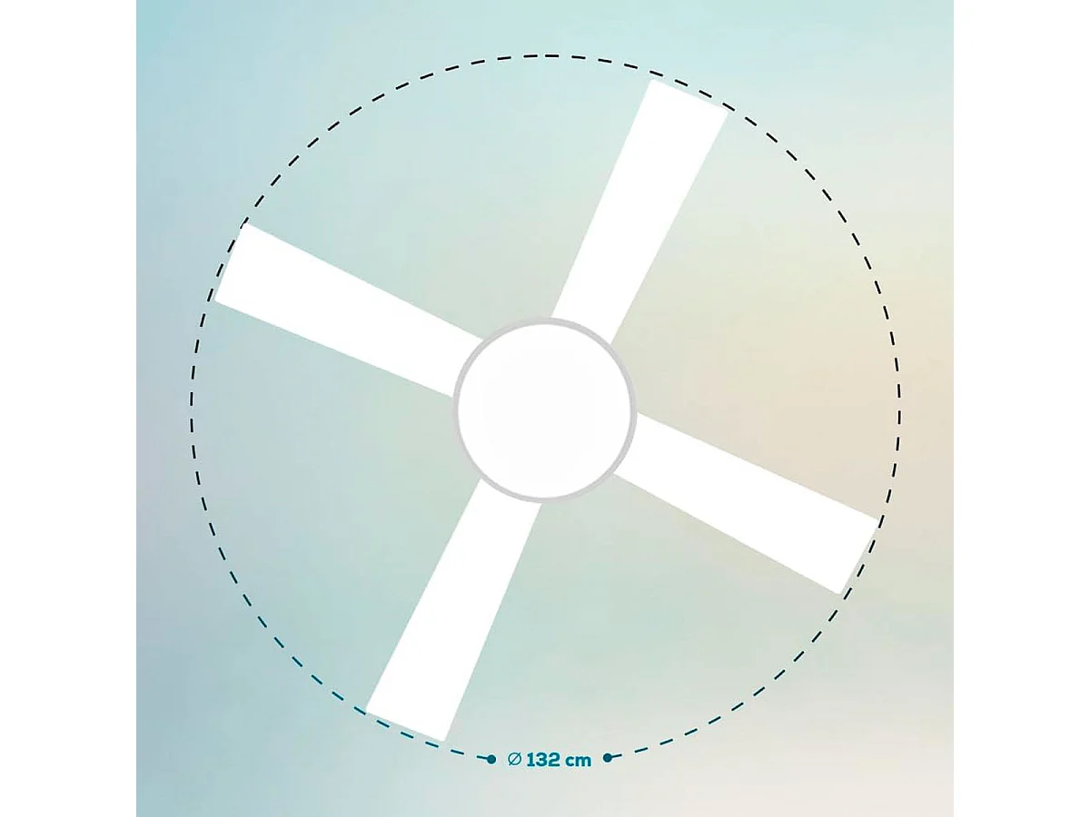 Ventilador de techo Cecotec EnergySilence Aero 5200 White Line 60W  4 aspas negro Ø132 cm