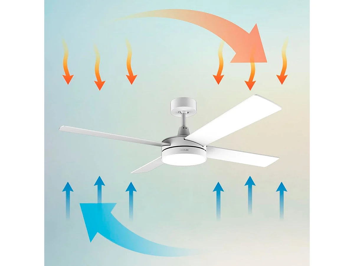 Ventilador de techo Cecotec EnergySilence Aero 5200 White Line 60W  4 aspas negro Ø132 cm