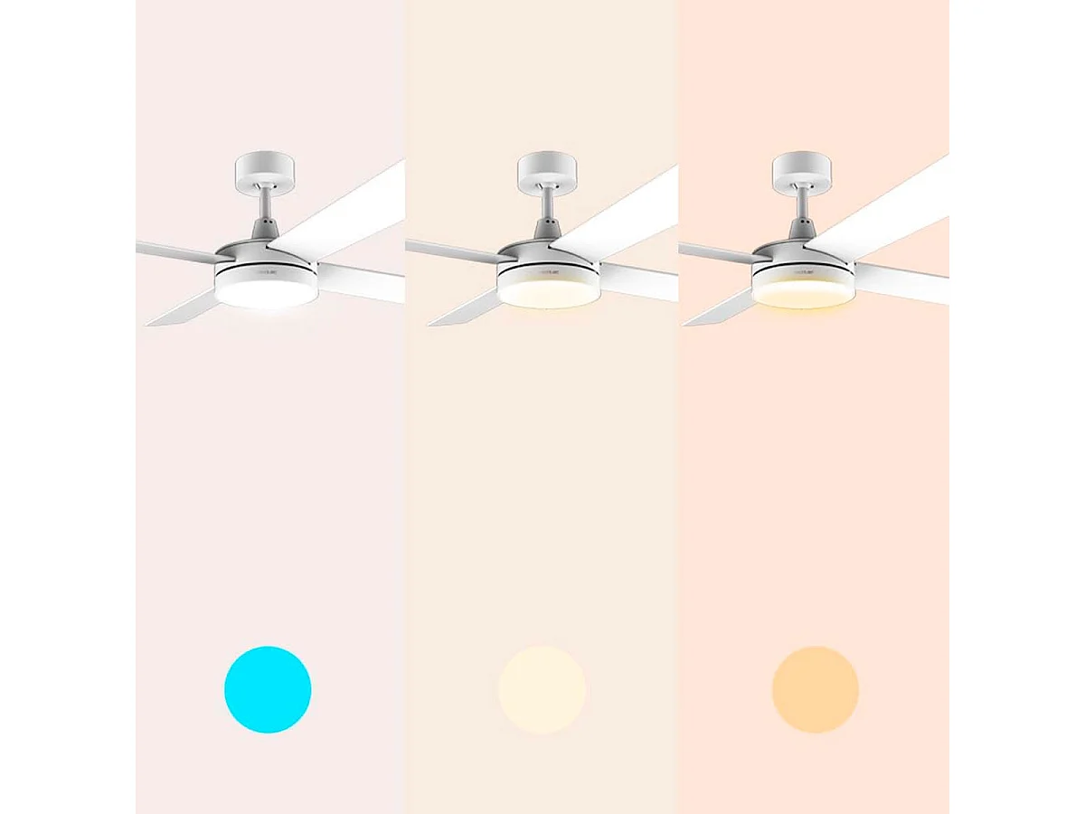 Ventilador de techo Cecotec EnergySilence Aero 5200 White Line 60W  4 aspas negro Ø132 cm