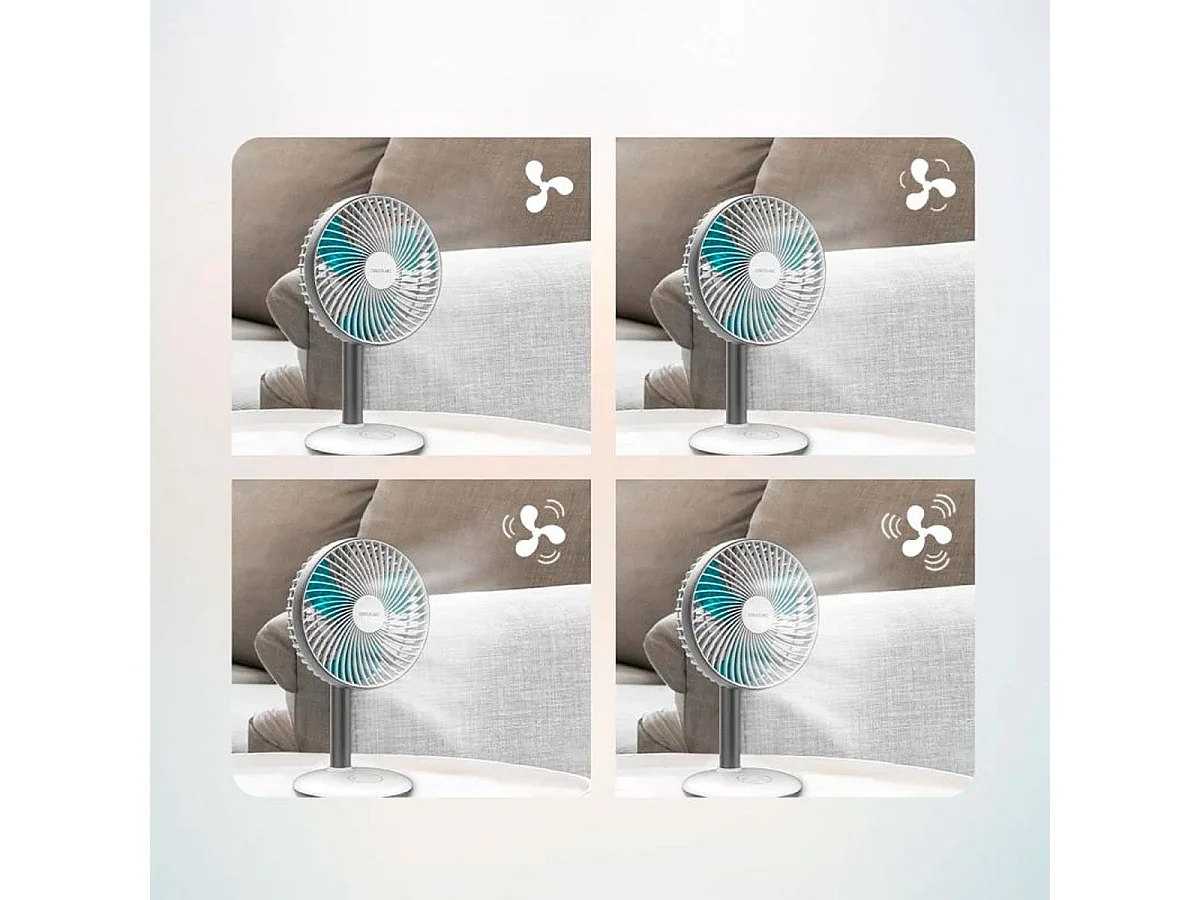 Ventilador de sobremesa Cecotec EnergySilence 4000 Portable Desk 4000mAh inalámbrico blanco