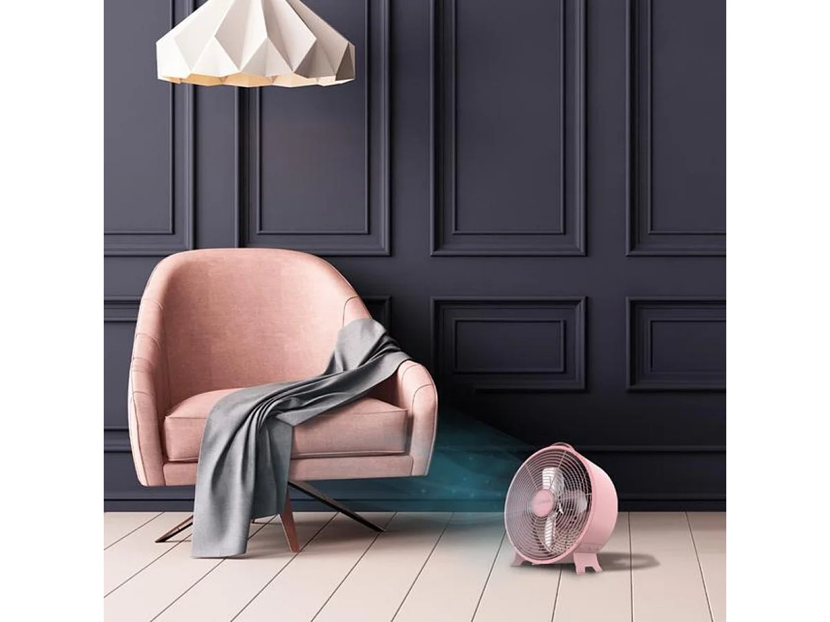 Ventilador de sobremesa Cecotec EnergySilence 400 RetroDesk 25W 4 aspas rosa