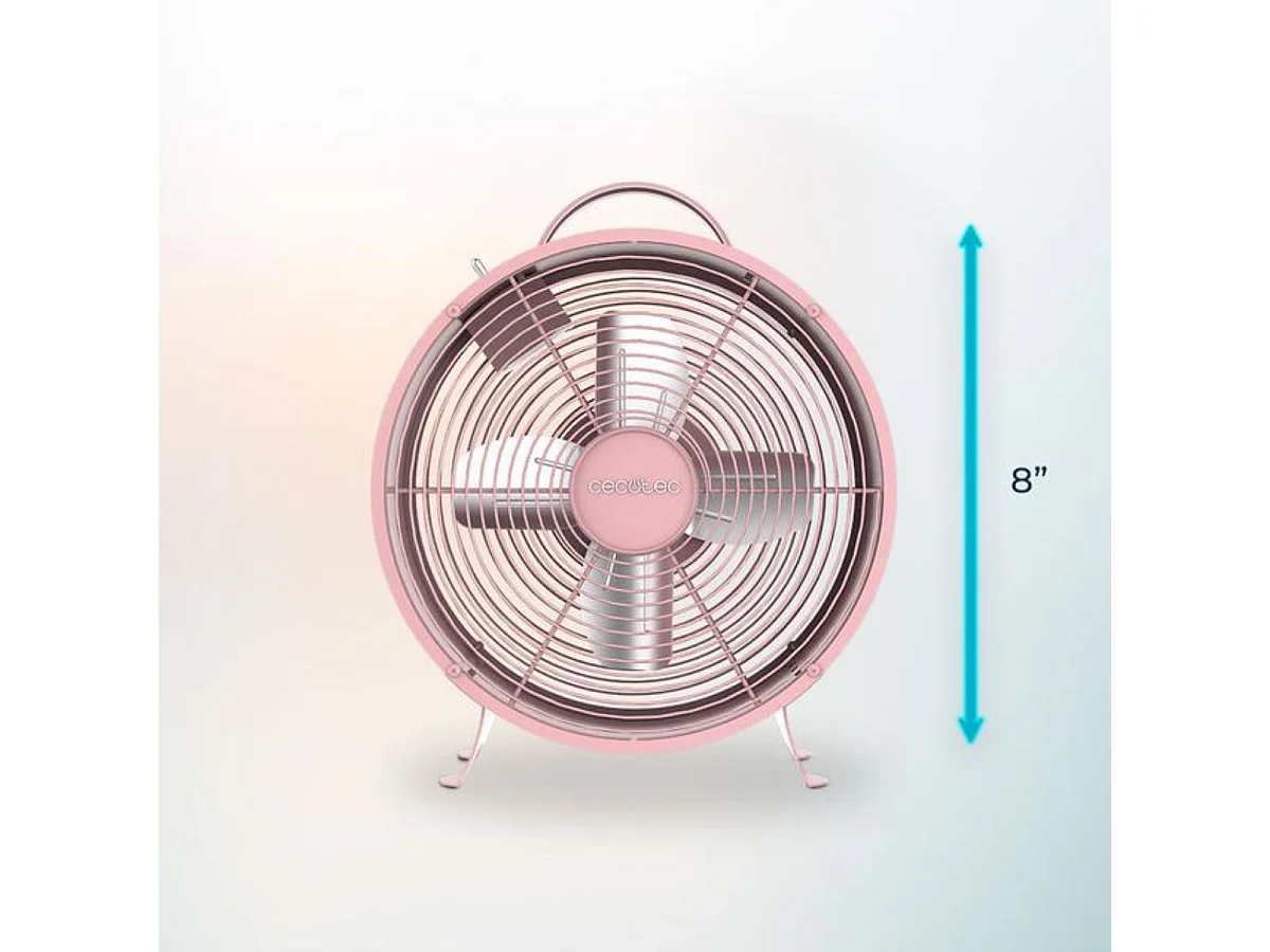 Ventilador de sobremesa Cecotec EnergySilence 400 RetroDesk 25W 4 aspas rosa