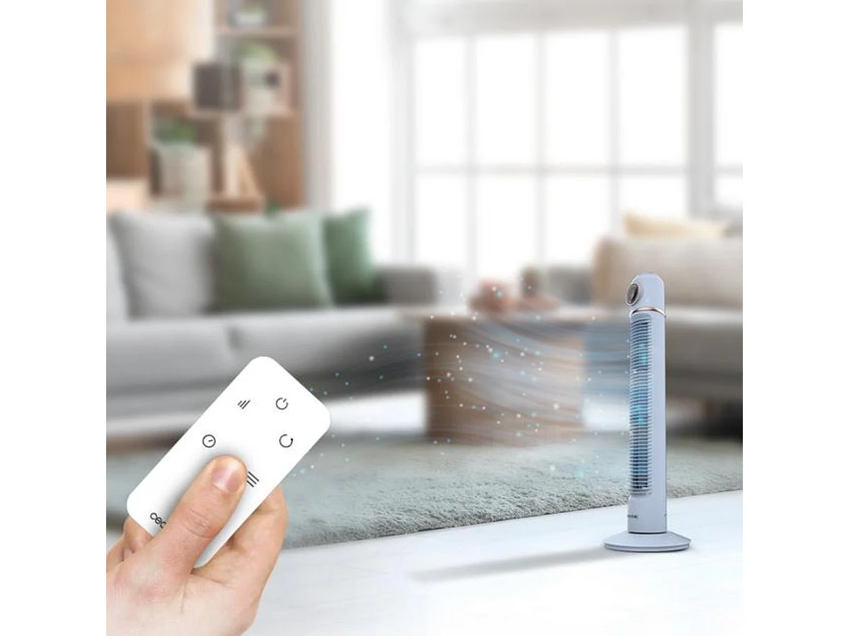 Ventilador de torre Cecotec EnergySilence 1090 Skyline Retro Smart 40W oscilante azul