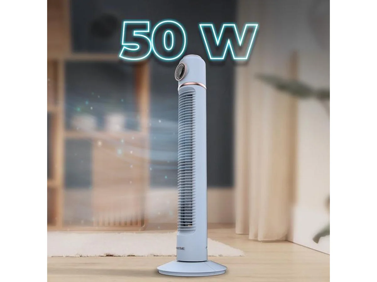 Ventilador de torre Cecotec EnergySilence 1090 Skyline Retro Smart 40W oscilante azul