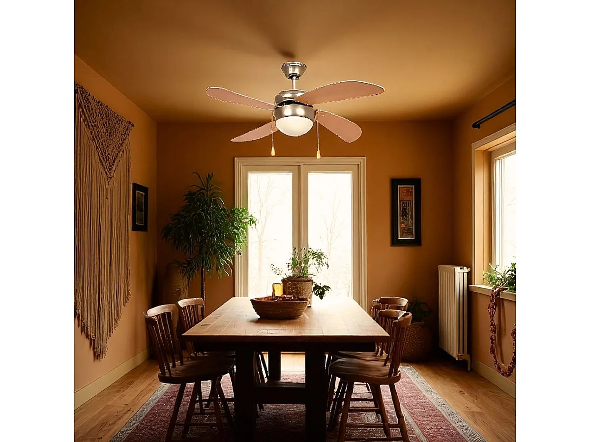 Ventilador de techo Niza 50W 4 aspas natural Ø106 cm