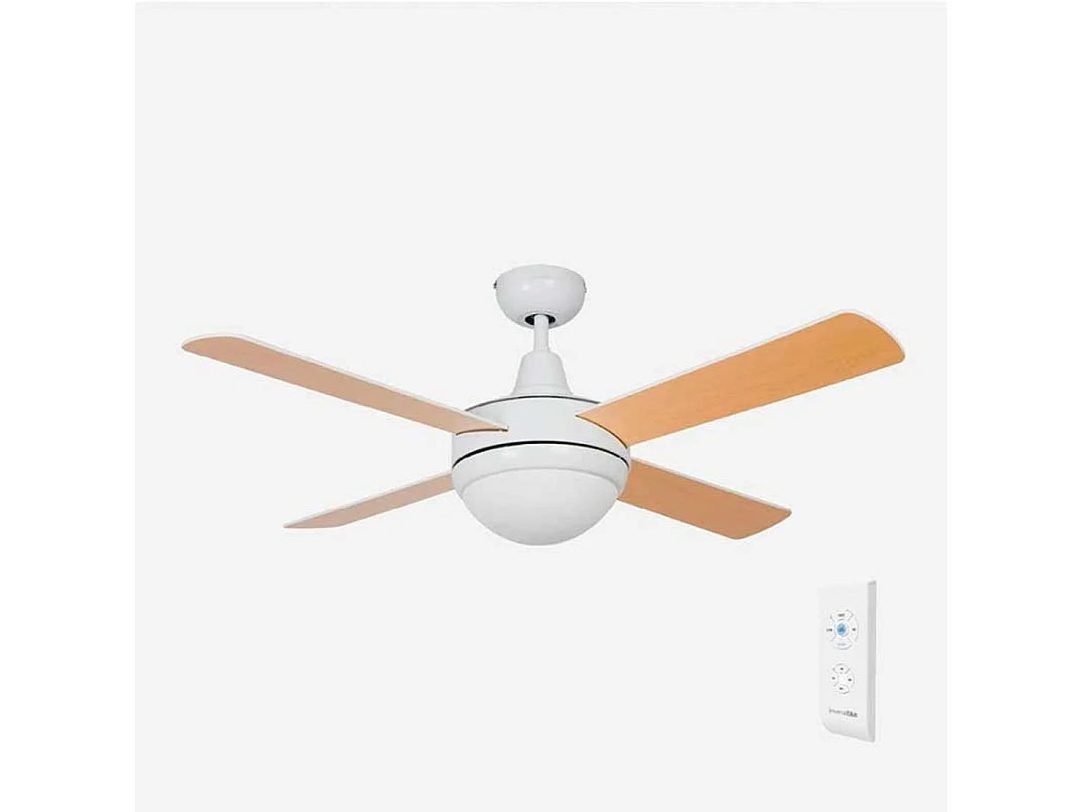 Ventilador de techo Siroco Universal Blue 60W con luz+mando a distancia blanco/madera
