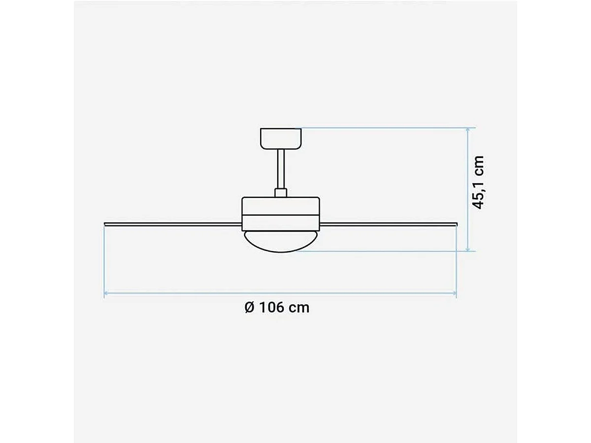 Ventilador de techo Siroco Universal Blue 60W con luz+mando a distancia blanco/madera