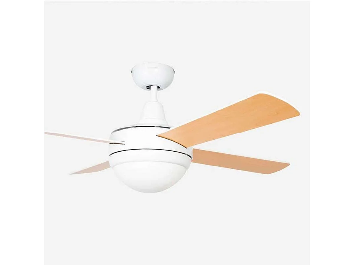 Ventilador de techo Siroco Universal Blue 60W con luz+mando a distancia blanco/madera