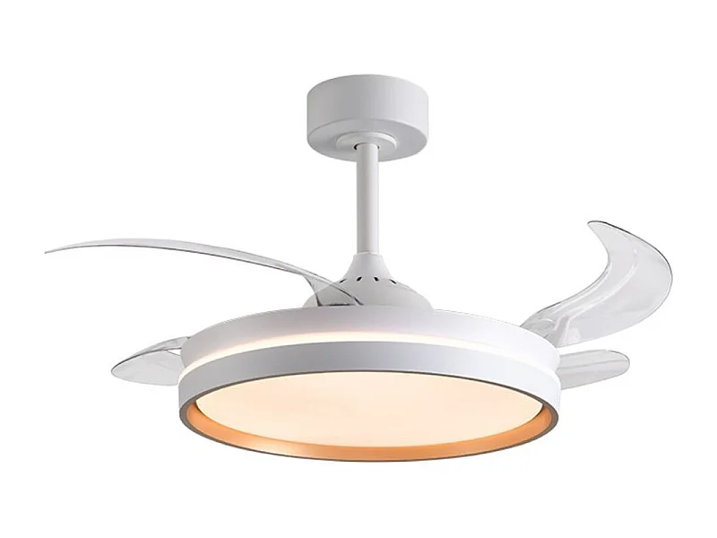 Ventilador de techo Akran Bel Air 72W 4 aspas retráctiles con luz LED oro Ø108 cm