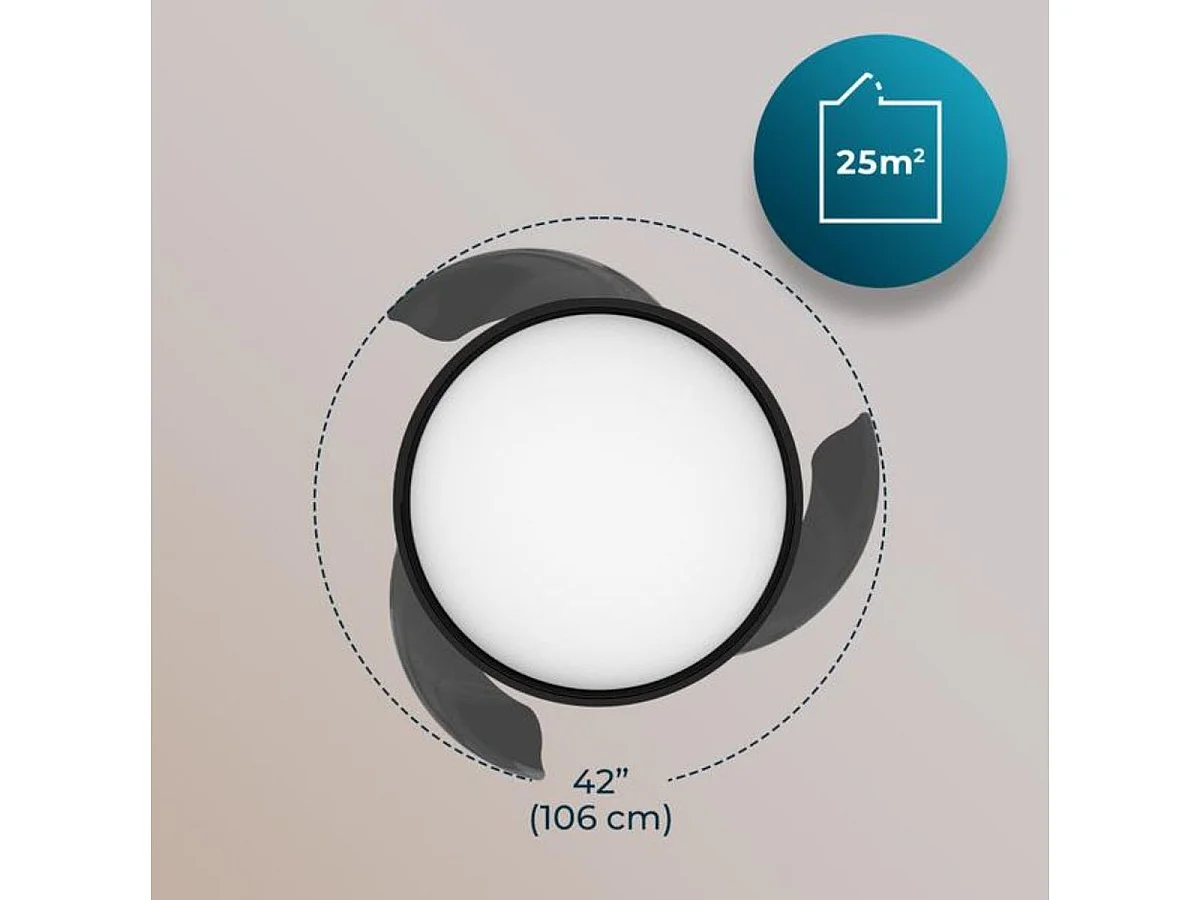 Ventilador de techo Cecotec Energysilence Aero 4200 35W aspas retráctiles con luz LED negro Ø106 cm