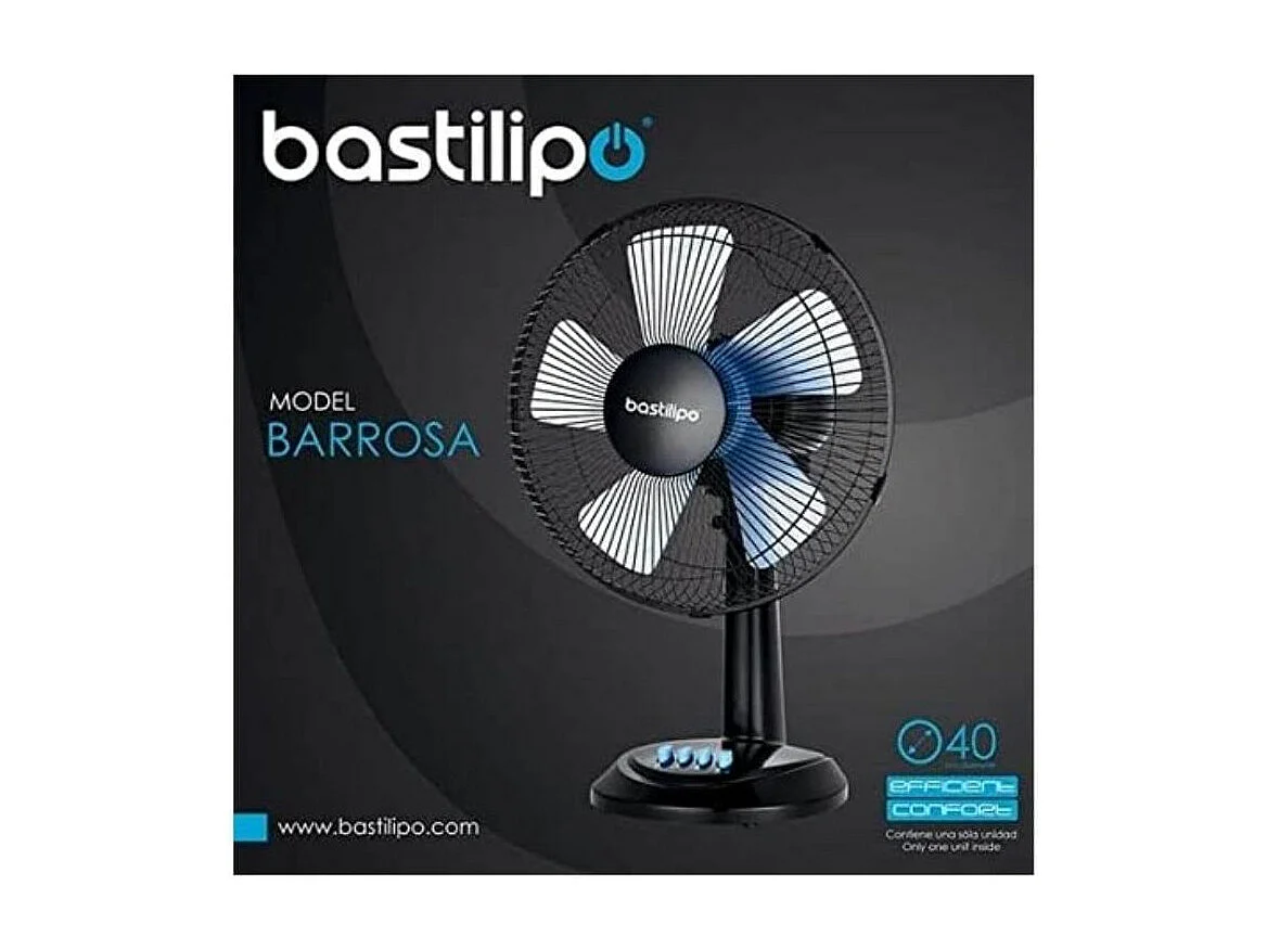 Ventilador de sobremesa Bastilipo Barrosa 50W 5 aspas negro Ø40 cm