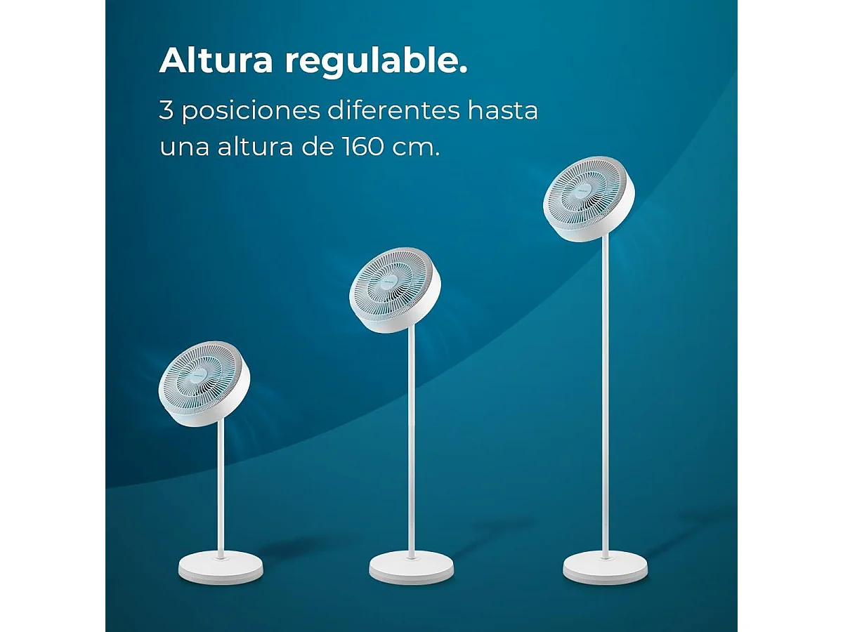 Ventilador de pie Cecotec EnergySilence FanLamp 36W aro de luz LED reversible blanco