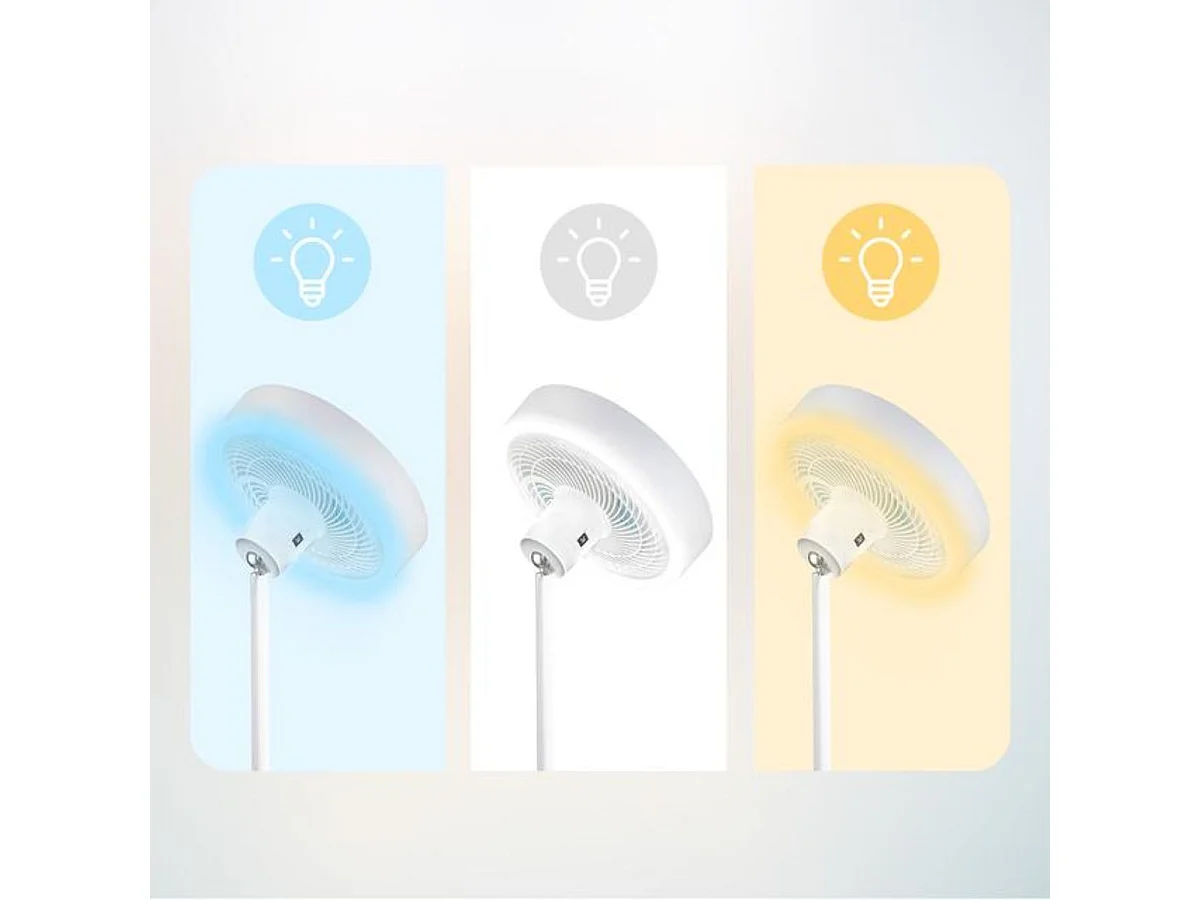 Ventilador de pie Cecotec EnergySilence FanLamp 36W aro de luz LED reversible blanco