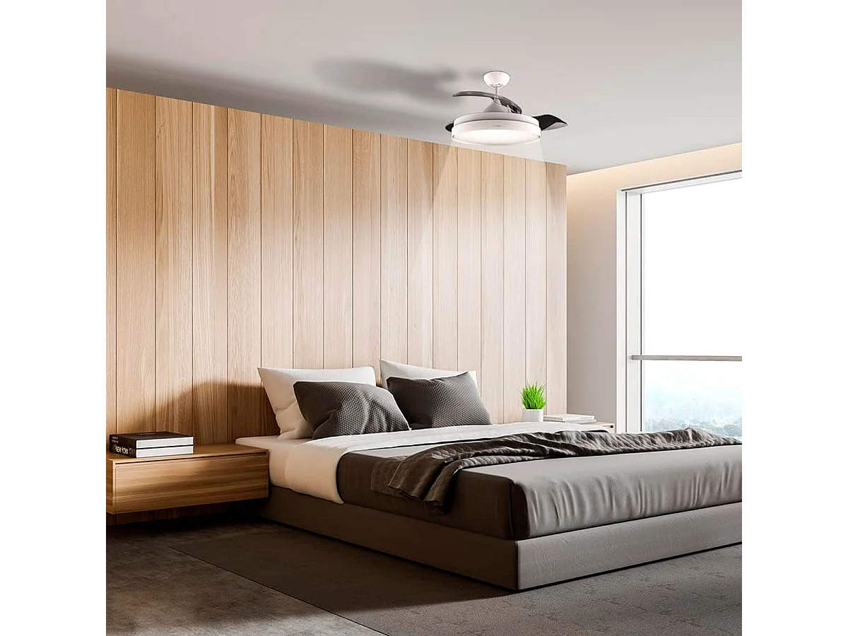 Ventilador de techo retráctil Cecotec EnergySilence Aero 4280 Invisible 40W blanco Ø106 cm