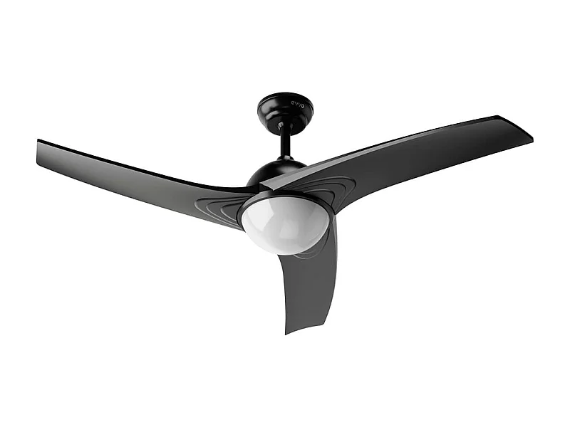 Ventilador de techo Evvo V522 DC 60W luz LED negro Ø132 cm