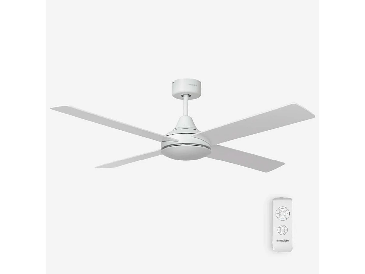 Ventilador de techo Poniente 6048W Universal Blue 55W 4 aspas blanco Ø122 cm