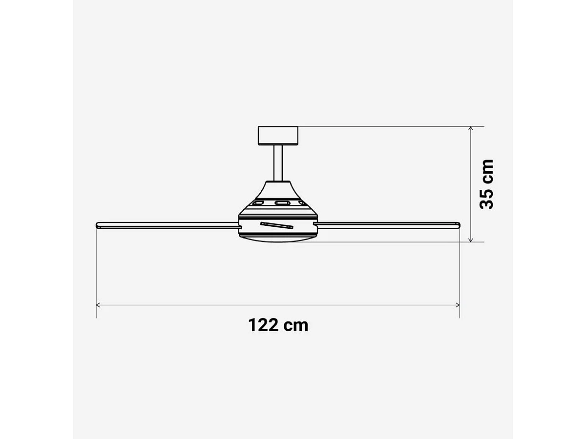 Ventilador de techo Poniente 6048W Universal Blue 55W 4 aspas blanco Ø122 cm