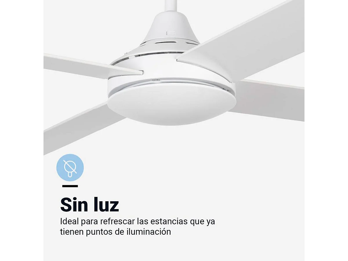 Ventilador de techo Poniente 6048W Universal Blue 55W 4 aspas blanco Ø122 cm