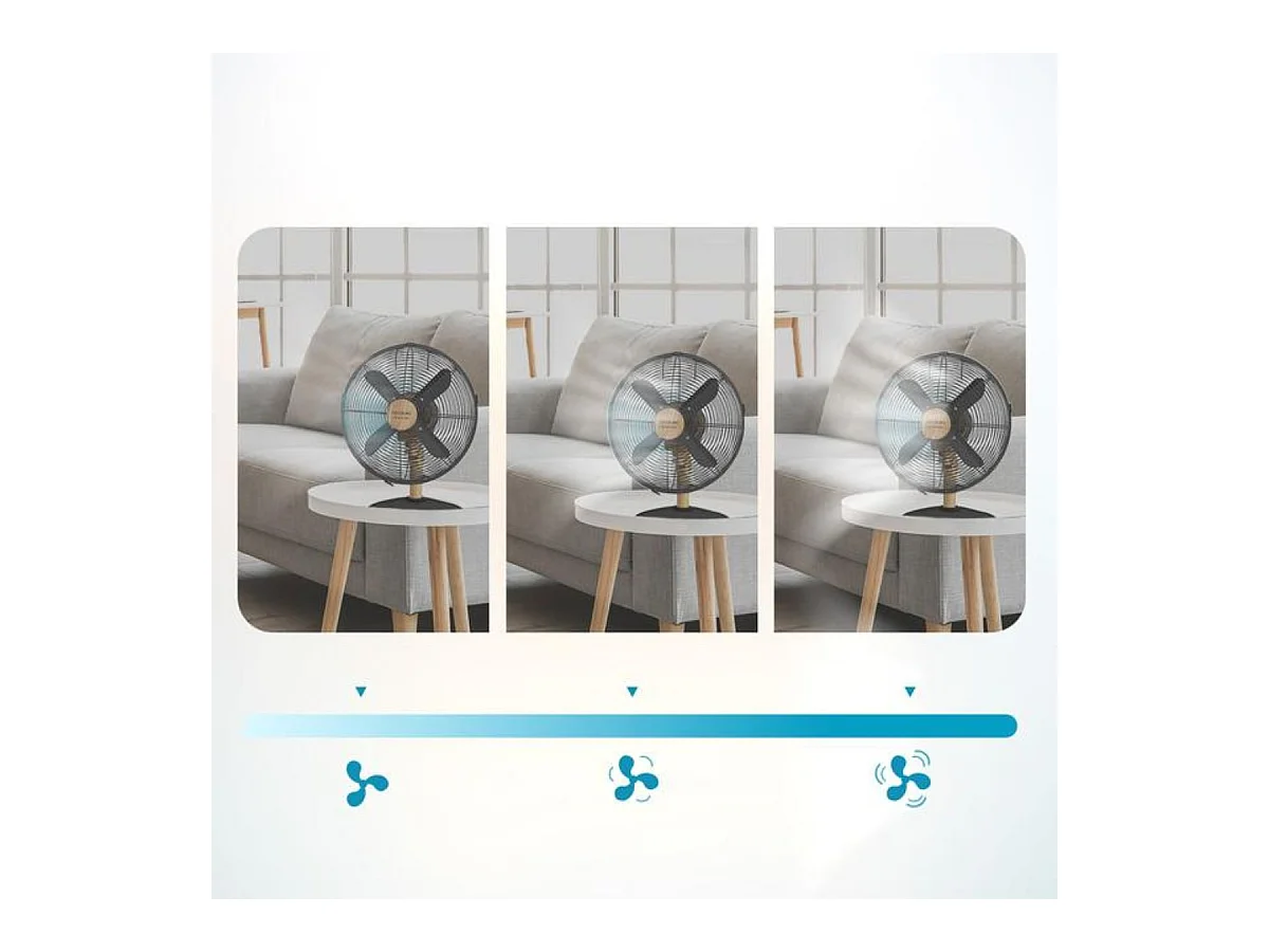 Ventilador de sobremesa Cecotec EnergySilence 600 WoodDesk 40W 4 aspas plata 30 cm