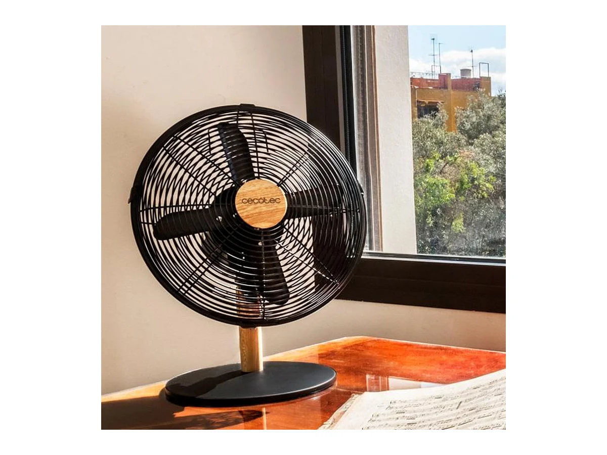 Ventilador de sobremesa Cecotec EnergySilence 600 WoodDesk 40W 4 aspas plata 30 cm
