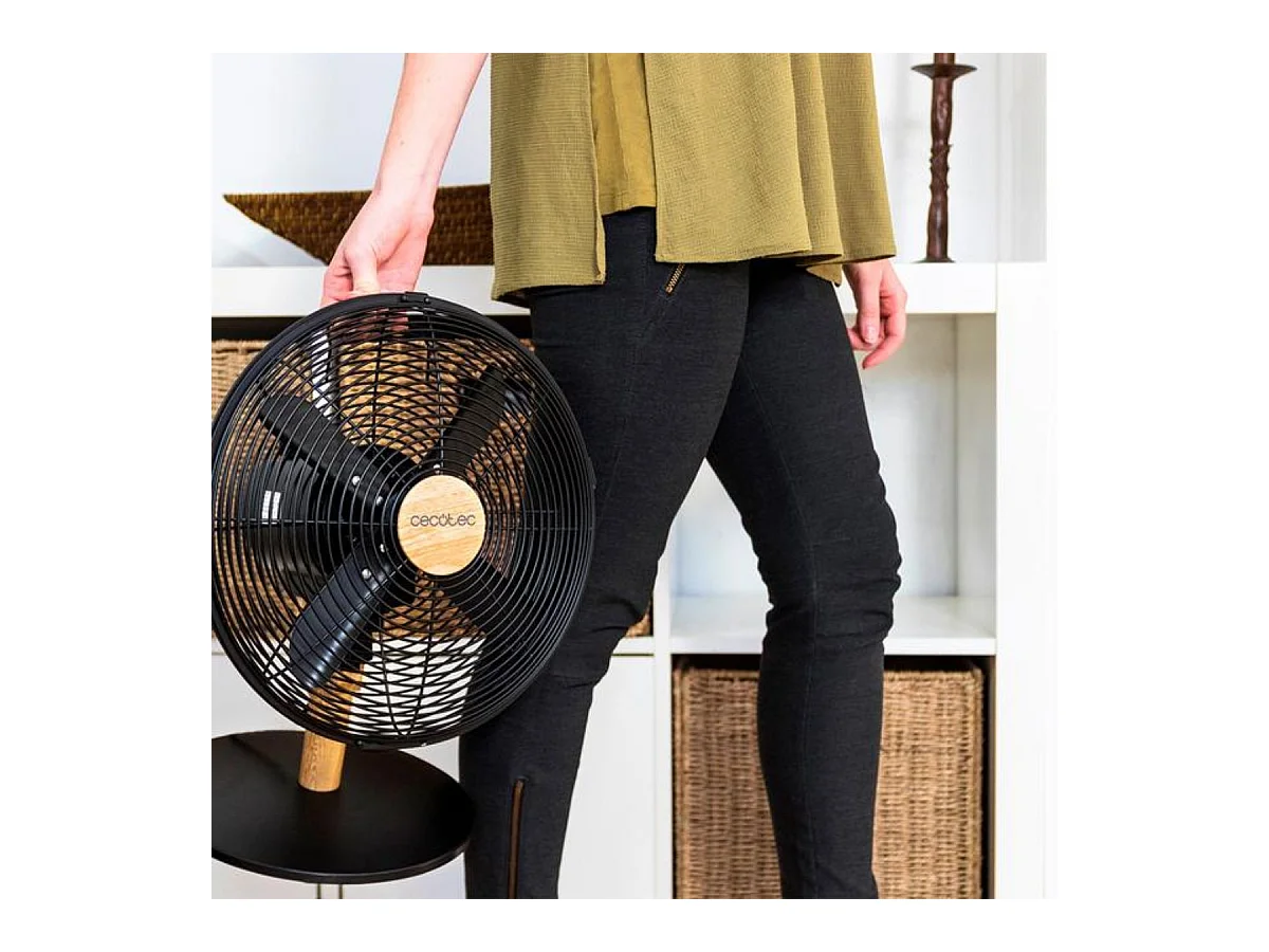 Ventilador de sobremesa Cecotec EnergySilence 600 WoodDesk 40W 4 aspas plata 30 cm