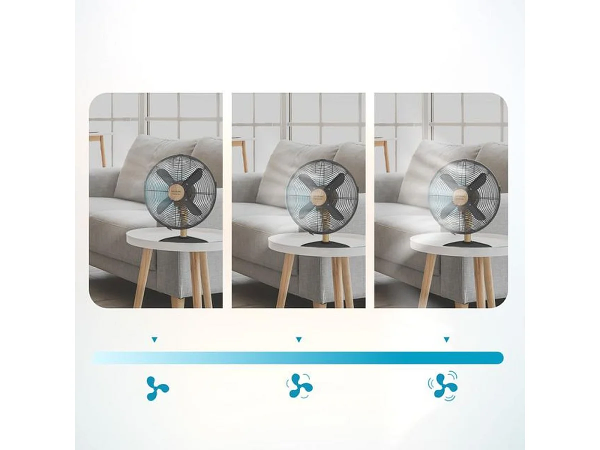 Ventilador de sobremesa Cecotec EnergySilence 600 WoodDesk 40W 4 aspas plata 30 cm